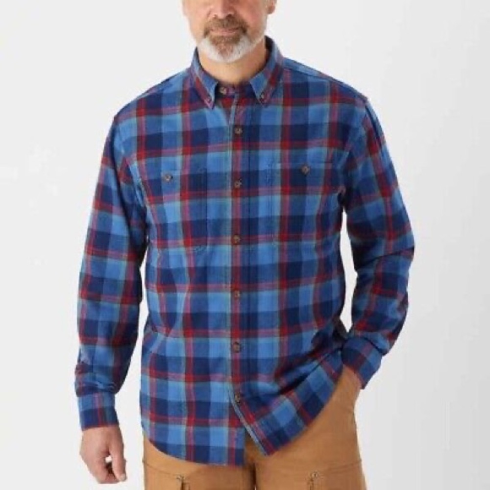 NWT Duluth Trading Men's Free Swingin' Flannel Relaxed Fit Shirt Medium